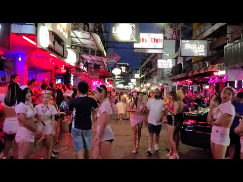 8K Beautiful girls ladyboys Pattaya Thailand Nightlife Bars soi Pothole soi 7 & 8 bar area's 2023